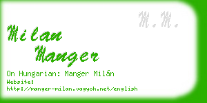 milan manger business card